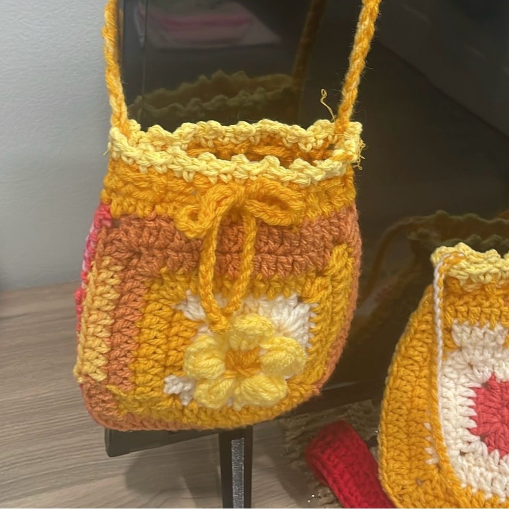 Small Handmade Crochet Bag. Perfect to carry phones! - Picture 3 of 5